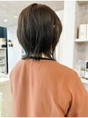 福山市美容室Caary人気 ミディアムウルフトレンドくびれヘア