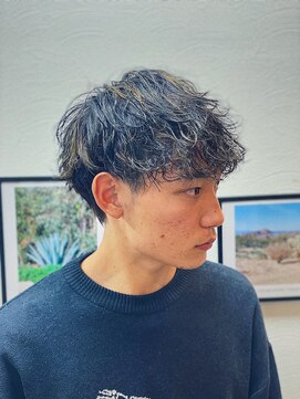 スウェル 船橋店(Swell) ハイライト/マッシュパーマ/束感/波巻き/メンズ