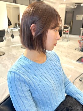 ランテルディ 渋谷(LANTERDIT) アッシュブラウン　ミルクティーベージュ　ミニボブ　ツヤ髪