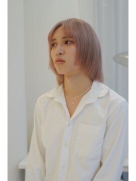 ハイブ 金沢(Hive) メンズボブ ハイトーン ミルクティーカラー10代20代