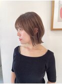 ミルクティーベージュぷつっとボブケアブリーチ 梅田