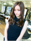 マロンベージュ/韓国風/セミロング/姫カットレイヤー★13