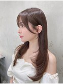 イメチェン外ハネボブ美髪ワイドバング顔周りレイヤーカット