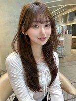 アンフィニー 仙台(ANFINI)&nbsp;仙台髪質改善縮毛矯正韓国レイヤー学割チェリーブラウン顔周り