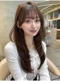仙台髪質改善縮毛矯正韓国レイヤー学割チェリーブラウン顔周り