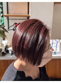 ピンクベージュボブ