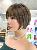 30代40代大人女性/前髪ありショートボブ/ショートヘア/髪質改善