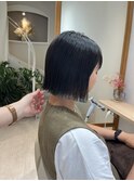 切りっぱなしミニボブ×ダークグレージュカラー