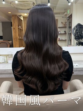 コテ巻き風パーマ/デジタルパーマ/レイヤーカット/韓国ヘア