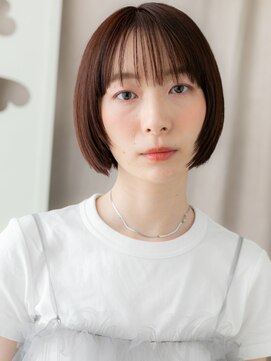 カバーヘア ブリス 北浦和(COVER HAIR bliss) 顎ラインボブ/ミニボブ/チョコレートブラウン/ぱっつん前髪e