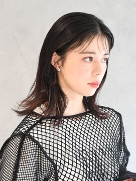 アース 焼津店(HAIR&MAKE EARTH) ナチュラルウルフ×暗髪透明感カラー×外ハネカット