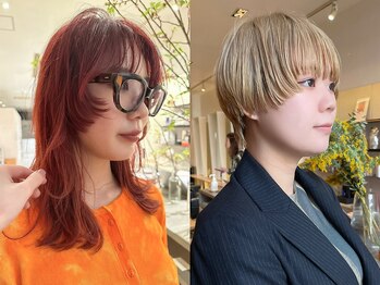 ブクレット(Bouclettes)の写真/【極上の透明感】ケアブリーチ×ケラチンTRで叶える、ダメージを抑えた艶色ダブルカラー◎