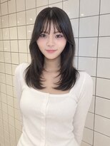 シー バイ ロンド 新宿(Sea by Lond)&nbsp;ワンホンレイヤ ー×ダークブルー[デジタルパーマ/ボブ/韓国]