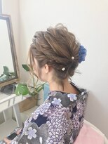 ロカット サロン(Roquat Salon)&nbsp;浴衣ボブアレンジ【ブライダルヘアメイク　立川/立川南/袴】