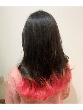 ヘアサロン ハーツ(hair salon HEARTS) 黒髪×蛍光ピンク