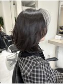 レイヤーカットハイライトショートヘアイルミナカラーオージュア