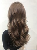 黒髪/グレーベージュ/レイヤーロング/前髪パーマ[横浜駅]