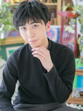 カバーヘア イヴ 戸頭店(COVER HAIR EVE) マットな質感◎黒髪グレージュカラーマッシュ20代30代40代