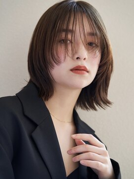 ミンクス渋谷スマートサロン(MINX shibuya smart salon) エアリーロング 美髪 ピンクブラウン 切りっぱなしボブ