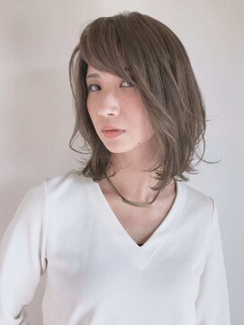 ノーブルスチュアート(NOBLE STUART) 流し前髪×レイヤーミディ