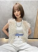 ブリーチなしカラー伸ばしかけヘア簡単スタイリング小顔ヘア