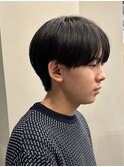 黒髪マッシュナチュラルマッシュメンズヘア韓国ツーブロック
