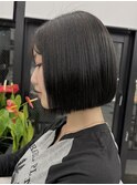 表参道酸性ストレートパーマ艶髪ショートベージュアッシュ40代