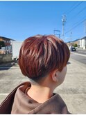 ショート×オレンジブラウン【ベリーショート/刈り上げ/Ami】
