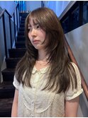 オリーブグレージュ×透明感ダブルカラーでつくる韓国レイヤー