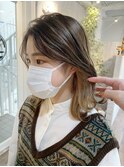 インナーカラー×ミルクティーベージュ
