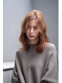 大人かわいい前髪セシルカットココアブラウンフリンジウェーブ