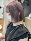 ラベンダーグレージュ_グレージュカラーボブウルフ_ba404231
