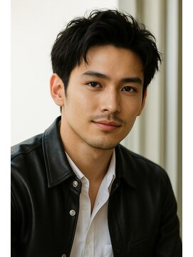 にもう ブルーブラック & スパイキーショート フェザーパーマ SM1