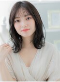 黒髪グレージュアッシュくせ毛風外ハネロブc6上尾20代30代40代