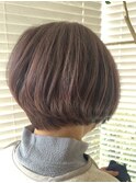 大人可愛い小顔ショートボブ前下がりショート