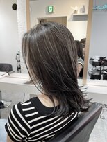 ブレンド 渋谷(BLend)&nbsp;ホワイトグレージュミニウルフデジタルパーマチェリーブラウン