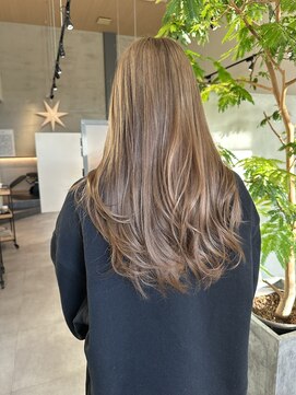 ロングレイヤー　ミルクティーベージュ