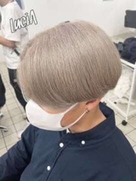 ルシア 京都河原町 烏丸(LuciA) 【メンズ】韓流マッシュカット×ブリーチ×ホワイトベージュ