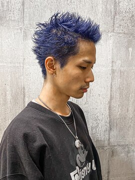 アムレヘアー(amule hair) 【amule hair】　オシャレボウズ x ハイトーンブルー