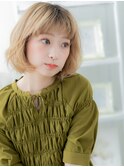 外国人風ハイトーンカラーゆるふわ小顔ボブa上尾10代20代30代