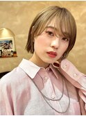 切りっぱなし ミニボブ ショートボブ シアーベージュ 伸ばしかけ