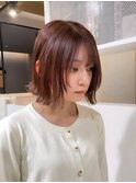 レッドブラウン×顔まわりカット