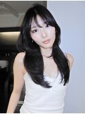 レイヤーで魅せる韓国風ロング
