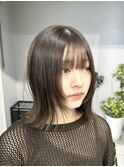 ミディアムヘア外ハネボブ