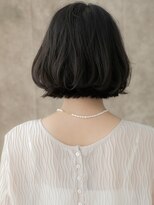 カバーヘア ブリス 川口(COVER HAIR bliss)&nbsp;暗めカラー黒髪抜け感小顔Aラインボブパーマ312W川口30代40代