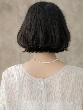 カバーヘア ブリス 川口(COVER HAIR bliss) 暗めカラー黒髪抜け感小顔Aラインボブパーマ312W川口30代40代