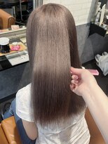 ルノン フィージュ(LUNON fieju)&nbsp;ダークパープルナチュラルショートミルクブラウンダウンバング