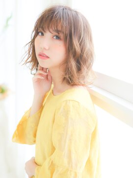 カイノ なんばタワー店(KAINO) 【KAINO】ひし形ボブディ　無造作カール×デザインカラー