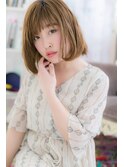 ブリーチオンカラーで外国人風★濡れ髪前下がりボブa1