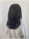 【ブルーブラック】ミディアム巻き髪20代30代40代
